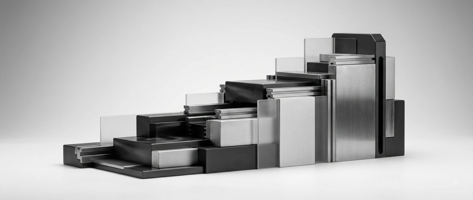 Precision machined components arranged into a single ordered structure
