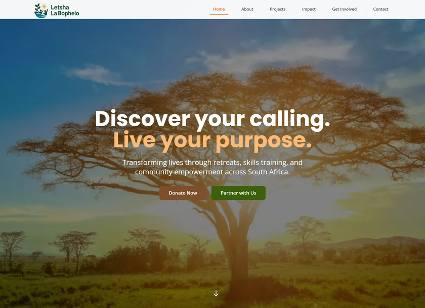 Letsha La Bophelo website preview